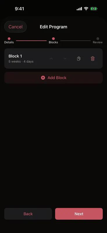 Callus Edit Program flow on the Blocks step