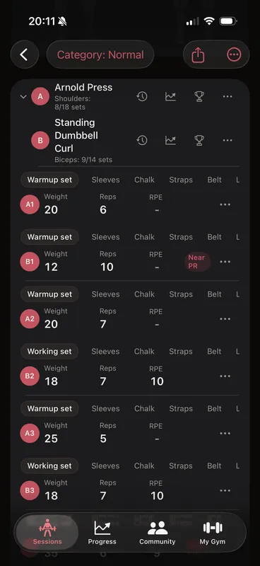 Callus superset view grouping exercises into rounds